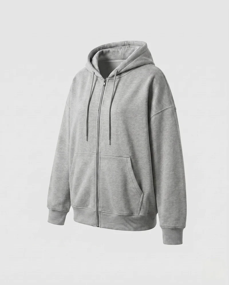 Damen Oversized Kapuzenjacke mit seitlichen Eingrifftaschen
