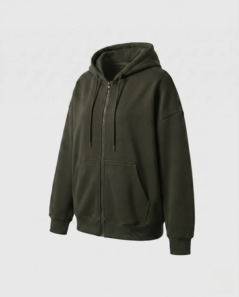 Damen Oversized Kapuzenjacke mit seitlichen Eingrifftaschen