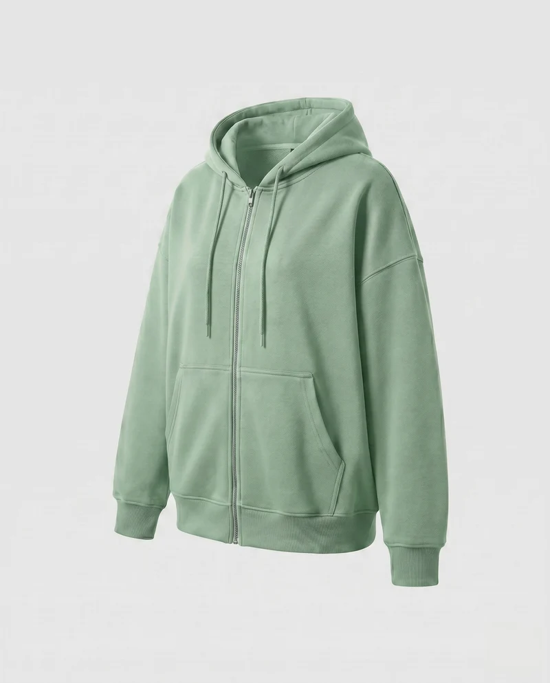 Damen Oversized Kapuzenjacke mit seitlichen Eingrifftaschen