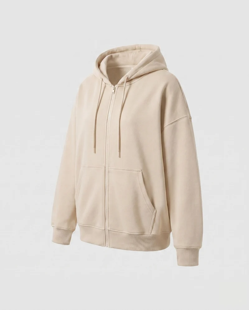 Damen Oversized Kapuzenjacke mit seitlichen Eingrifftaschen