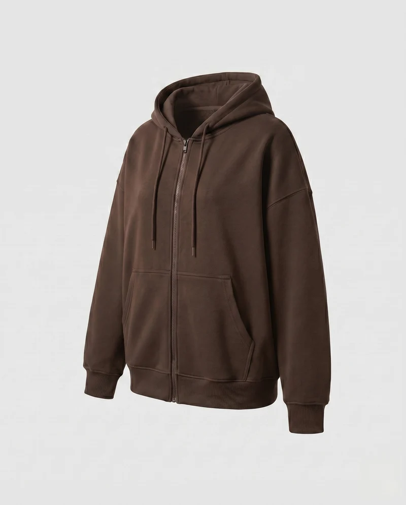 Damen Oversized Kapuzenjacke mit seitlichen Eingrifftaschen