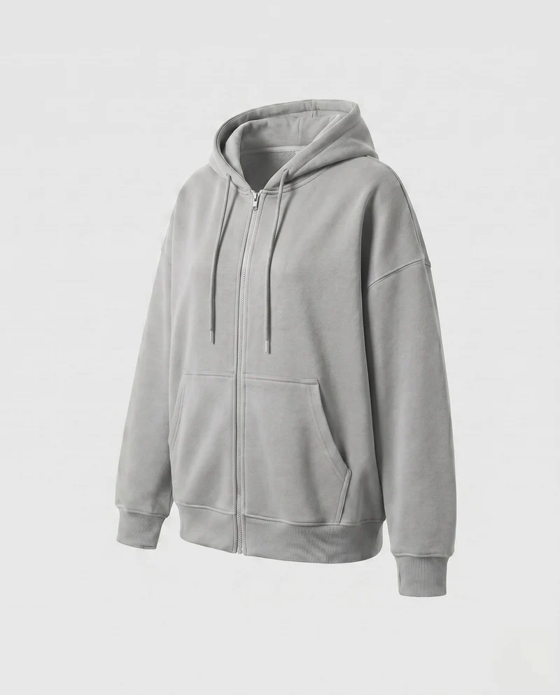 Damen Oversized Kapuzenjacke mit seitlichen Eingrifftaschen