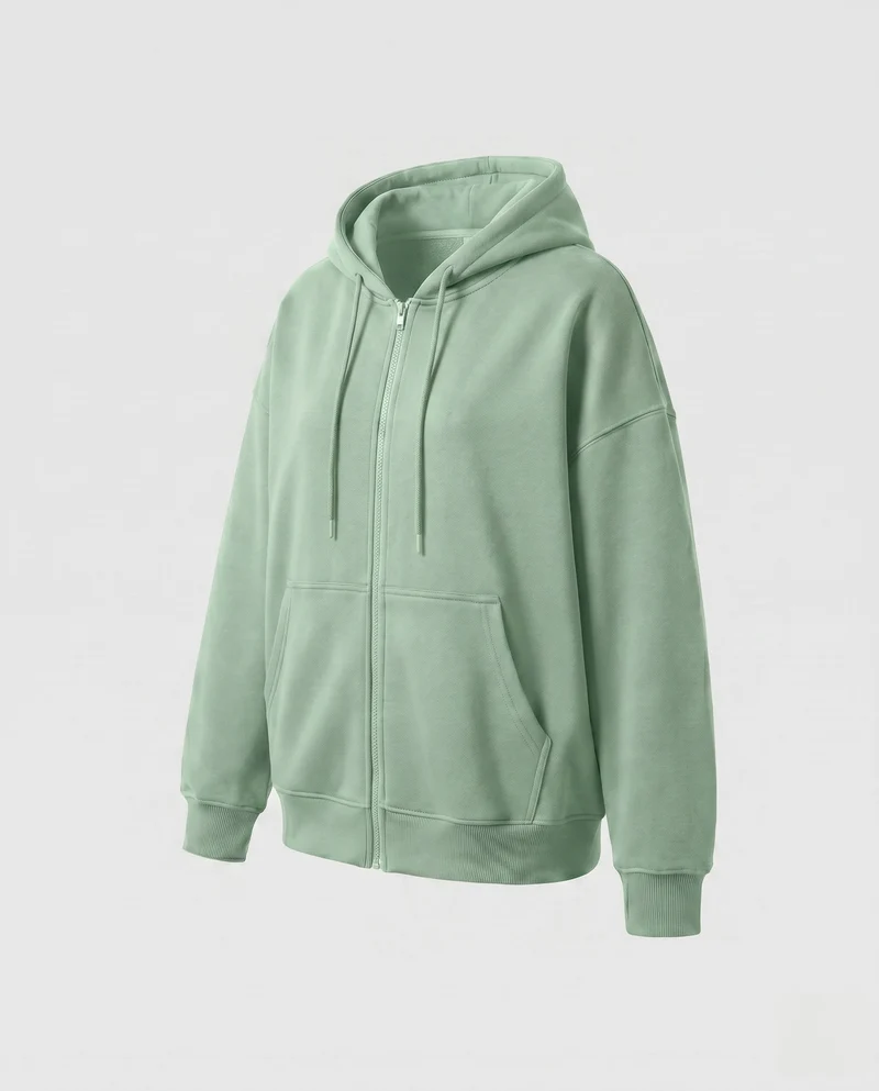 Damen Oversized Kapuzenjacke mit seitlichen Eingrifftaschen