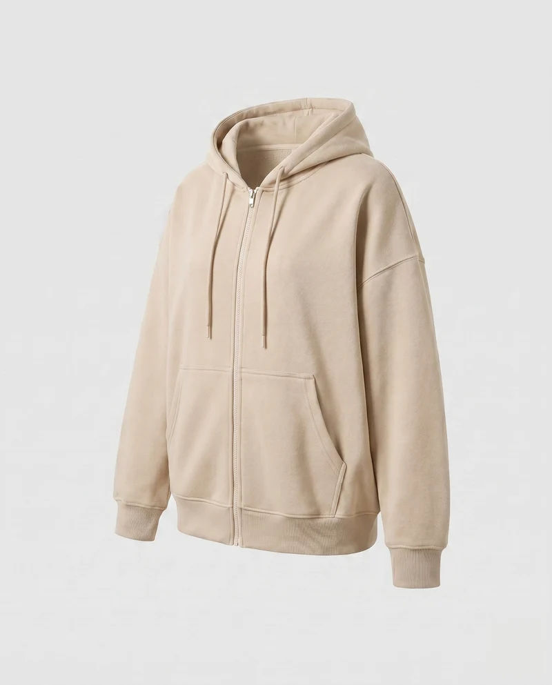Damen Oversized Kapuzenjacke mit seitlichen Eingrifftaschen