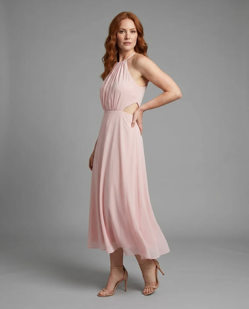Damen Luftiges Maxikleid mit frechem Rückenausschnitt und feinen Trägern