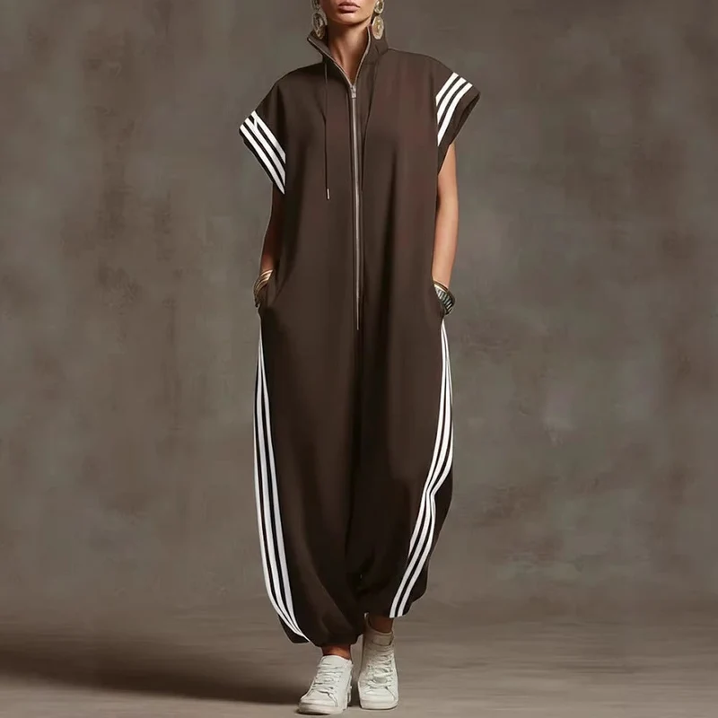 Damen Stylish Jumpsuit mit modernen Kontrasten Nord Taschen