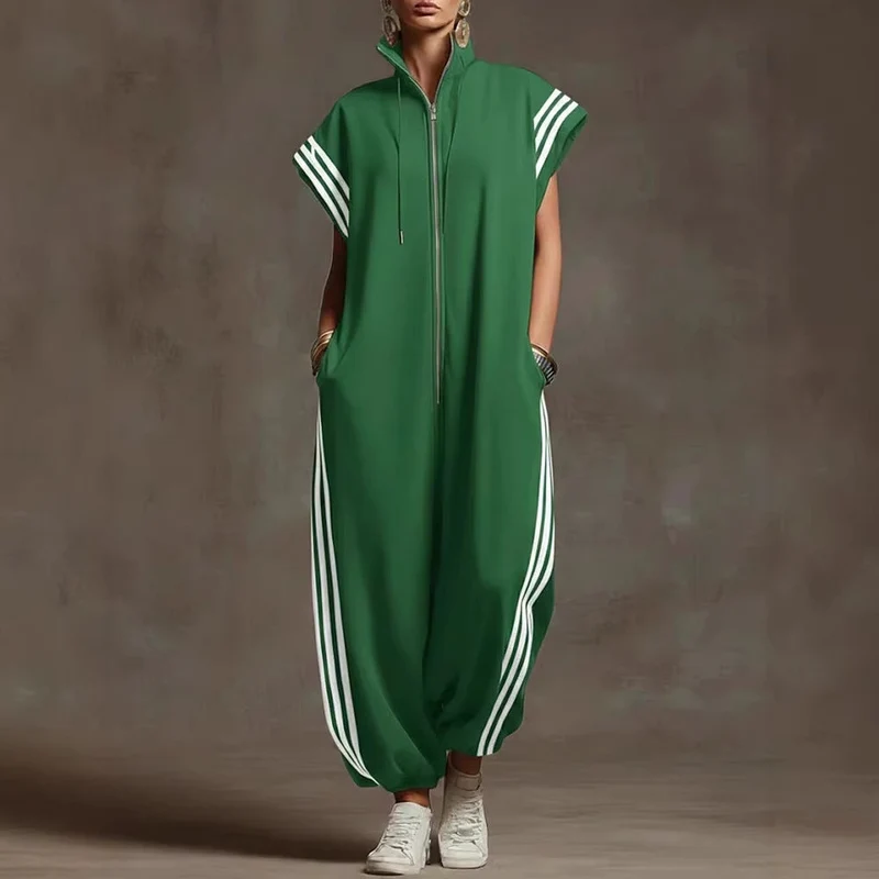 Damen Stylish Jumpsuit mit modernen Kontrasten Nord Taschen