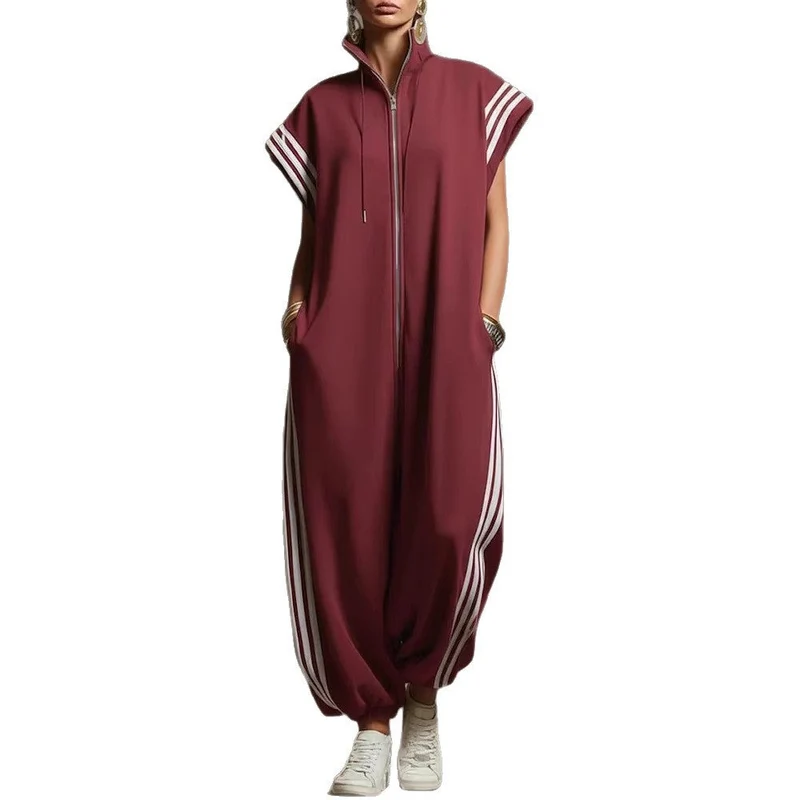 Damen Stylish Jumpsuit mit modernen Kontrasten Nord Taschen