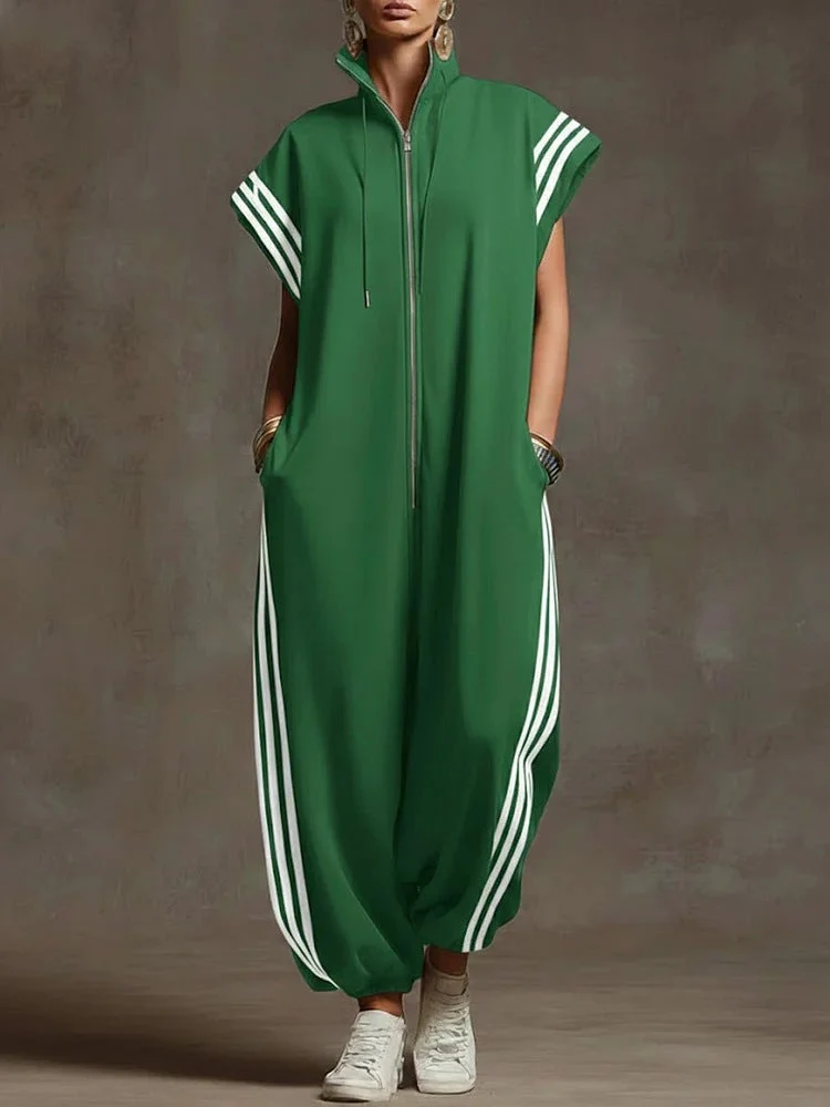 Damen Stylish Jumpsuit mit modernen Kontrasten Nord Taschen