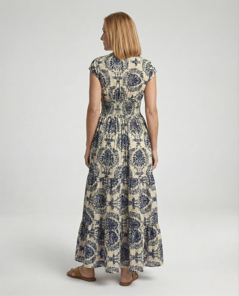 Damen Maxikleid Sommer Baumwolle