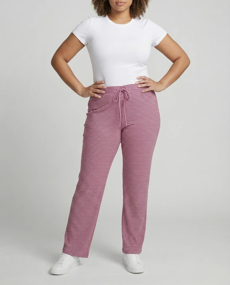 Damen Lockere Tunnelzugbund Jersey Jersey-Palazzohose