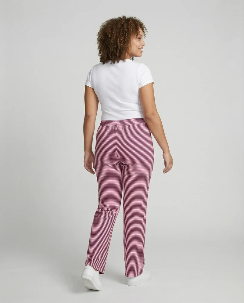 Damen Lockere Tunnelzugbund Jersey Jersey-Palazzohose