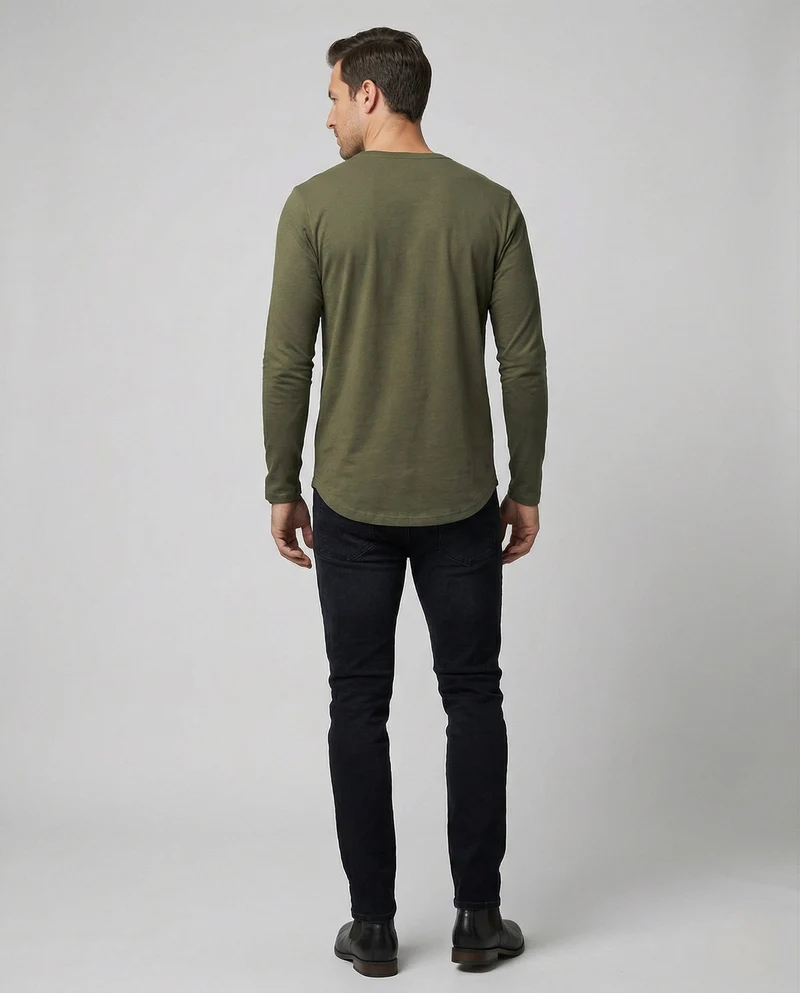 Herren Langarmshirt mit Rundhalsausschnitt