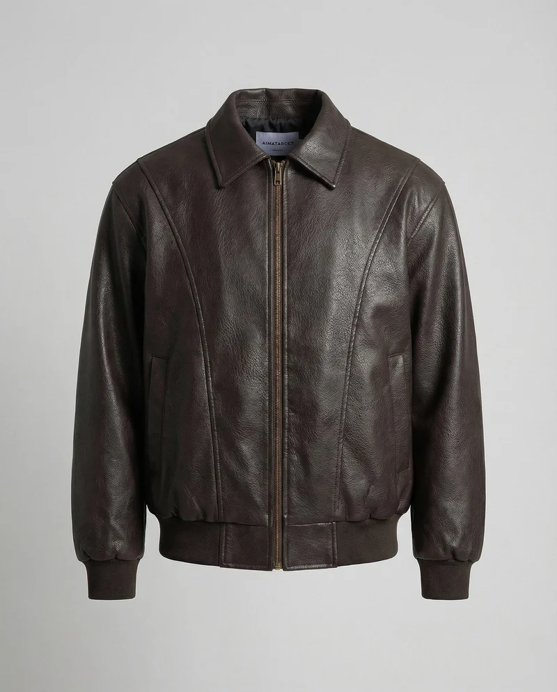 Herren Premium Leder Bomberjacke