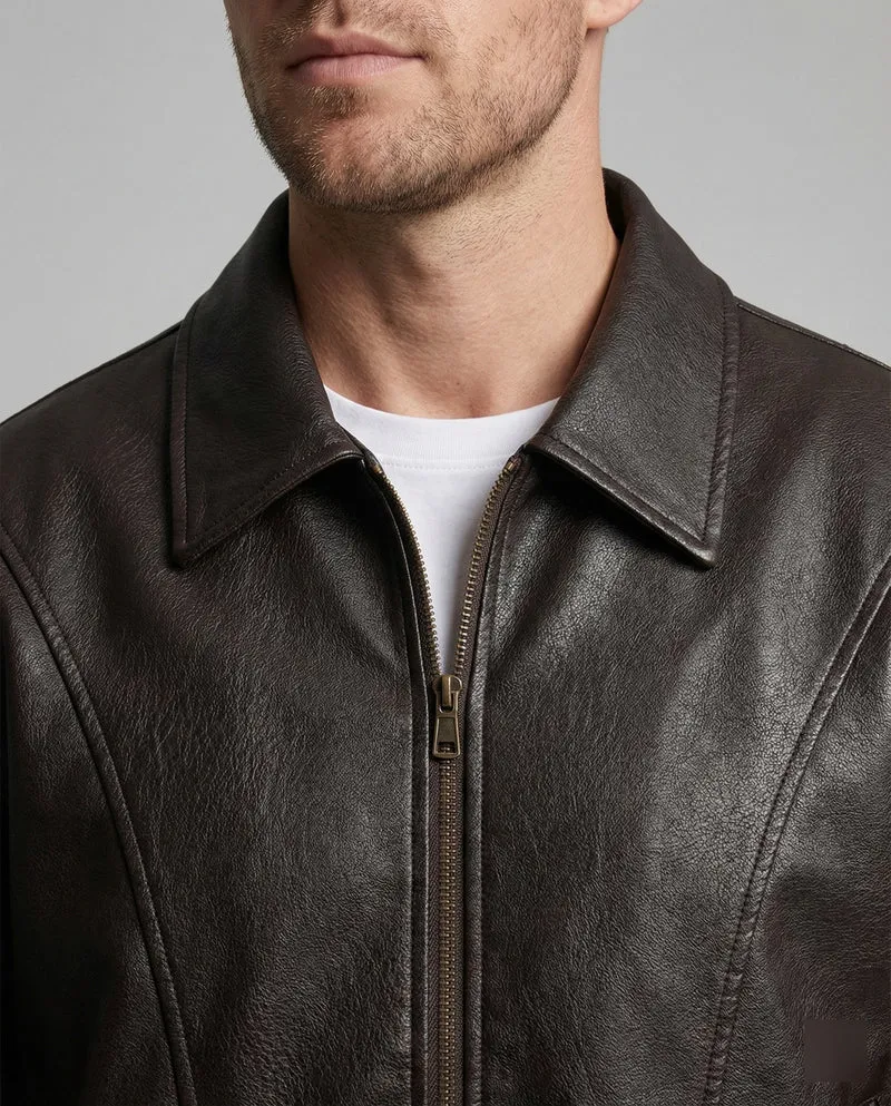 Herren Premium Leder Bomberjacke