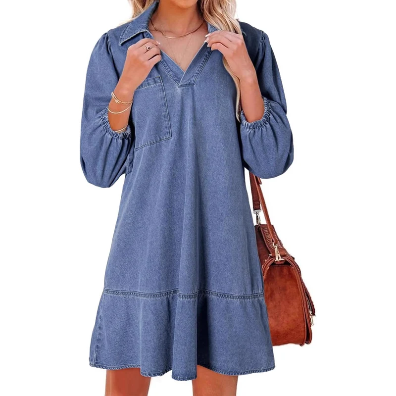 Damen Denim Kleid im lässigen Schnitt Nord Taschen