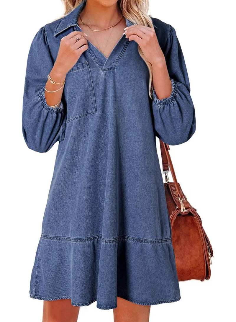 Damen Denim Kleid im lässigen Schnitt Nord Taschen