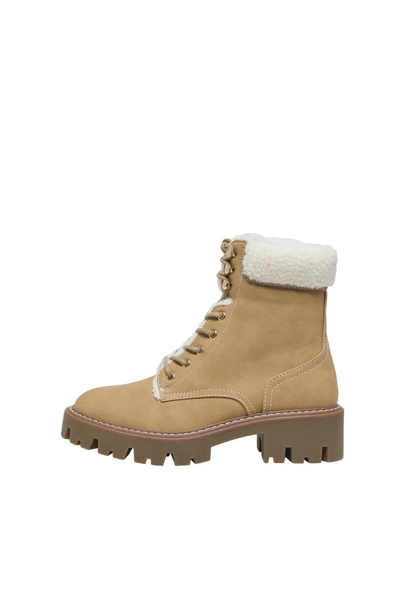 Only Shoes - Onlbetty-11 Warm Lace Up - 4844435 New Wheat