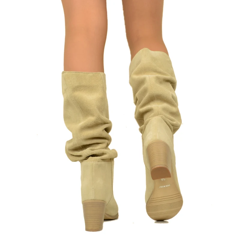 Stivali Beige Morbidi Sfoderati