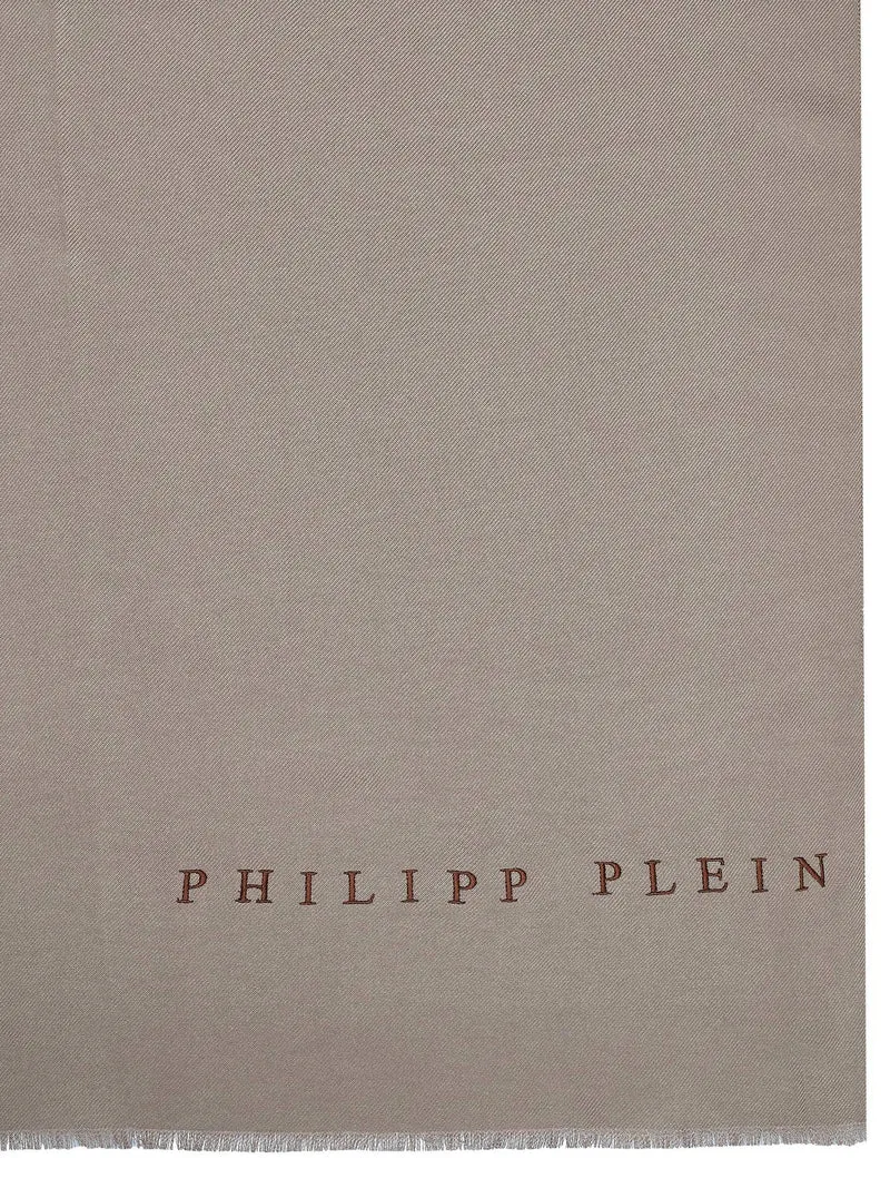 Philipp Plein Schal Halstuch Stola mit gesticktem Logo