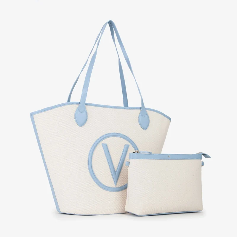 Mario Valentino Handbags Damen Handtasche Covent naturale blu VBS7QO01H79