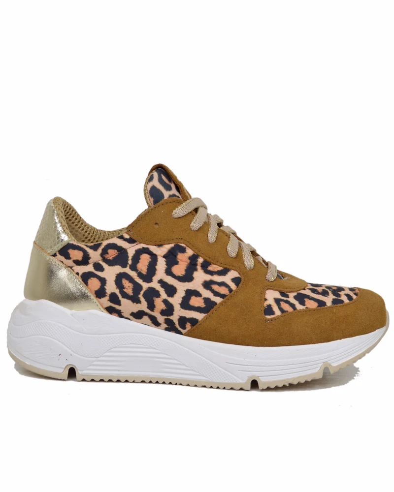 Sneakers DIVINE FOLLIE Maculate Primavera Estate Leopardate Zeppa