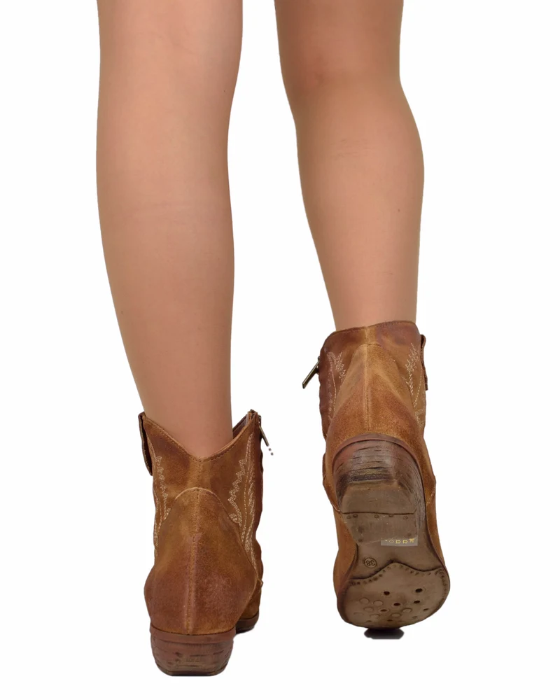 Texanini con fondo Gomma Pelle Scamosciata Cuoio Ricamo DIVINE FOLLIE