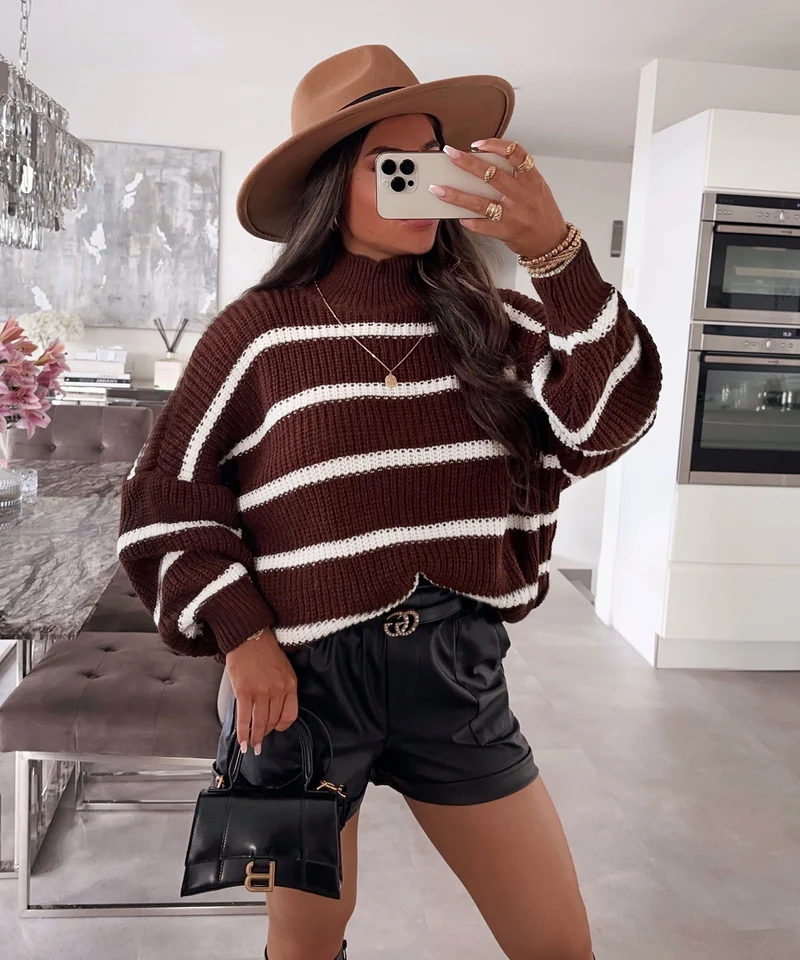 Strick Pullover Carter Dunkelbraun