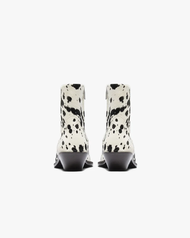 Michael Zip Boot Cowhide - Flat White Black