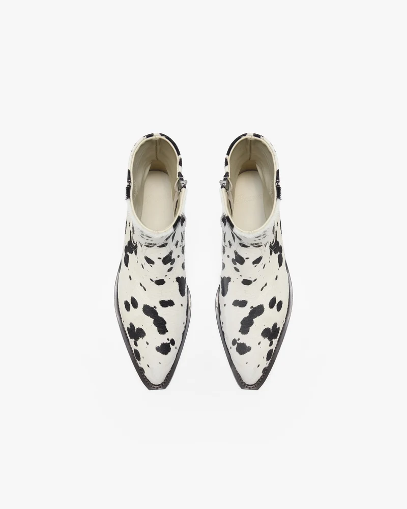 Michael Zip Boot Cowhide - Flat White Black