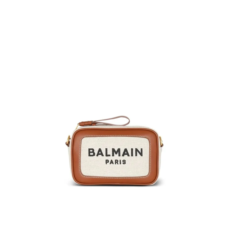 Balmain Schultertasche Damen Logo Natur Braun FN6BB720TCFN_GEM