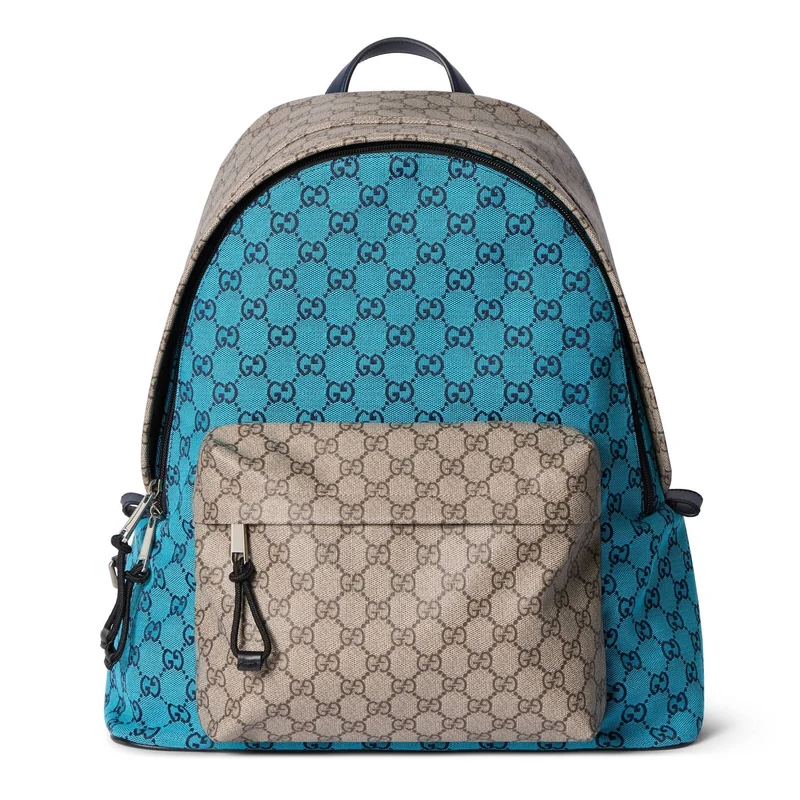 Gucci Rucksack Herren Match Medium GG Rucksack Hellblau Beige 856952 FAFL3 4542
