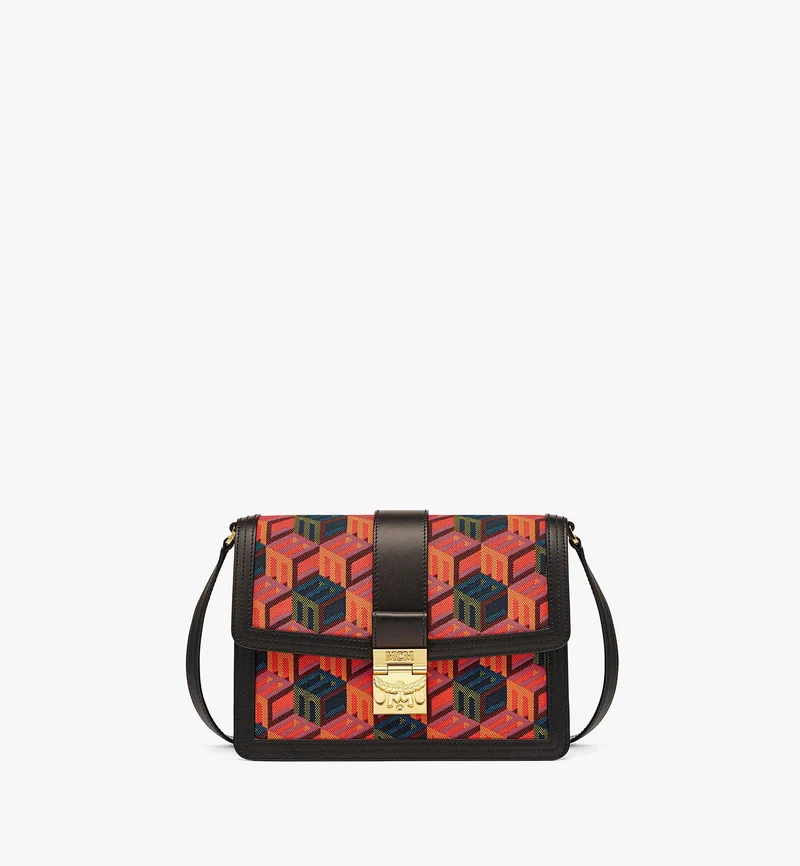 MCM Tasche Unisex MCM Schultertasche Medium Visetos Braun Rot MWSCSCK01MT001