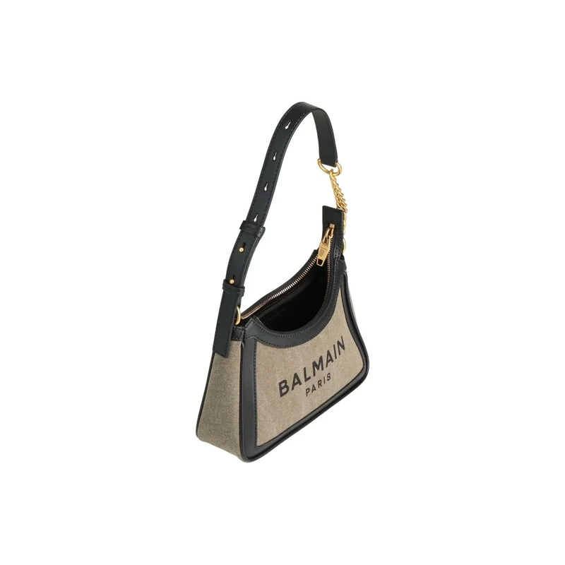 Balmain Schultertasche Damen B Army Schwarz und Olive FN6BT743TCPY_UBK