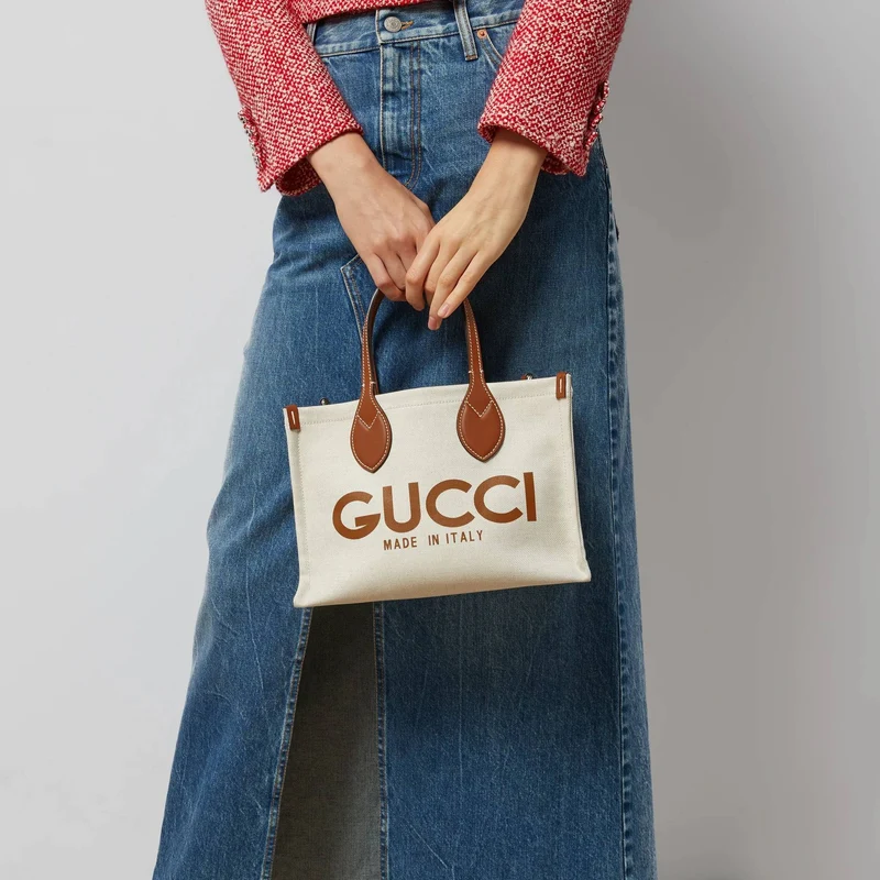 Gucci Tasche Damen Medium Tote Bag Beige Braun 772144FACUL8451