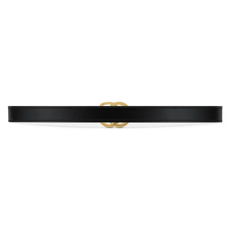 Gucci Gürtel Damen GG Marmont Thin Leather Belt Schwarz 409417 0YA0O 1000