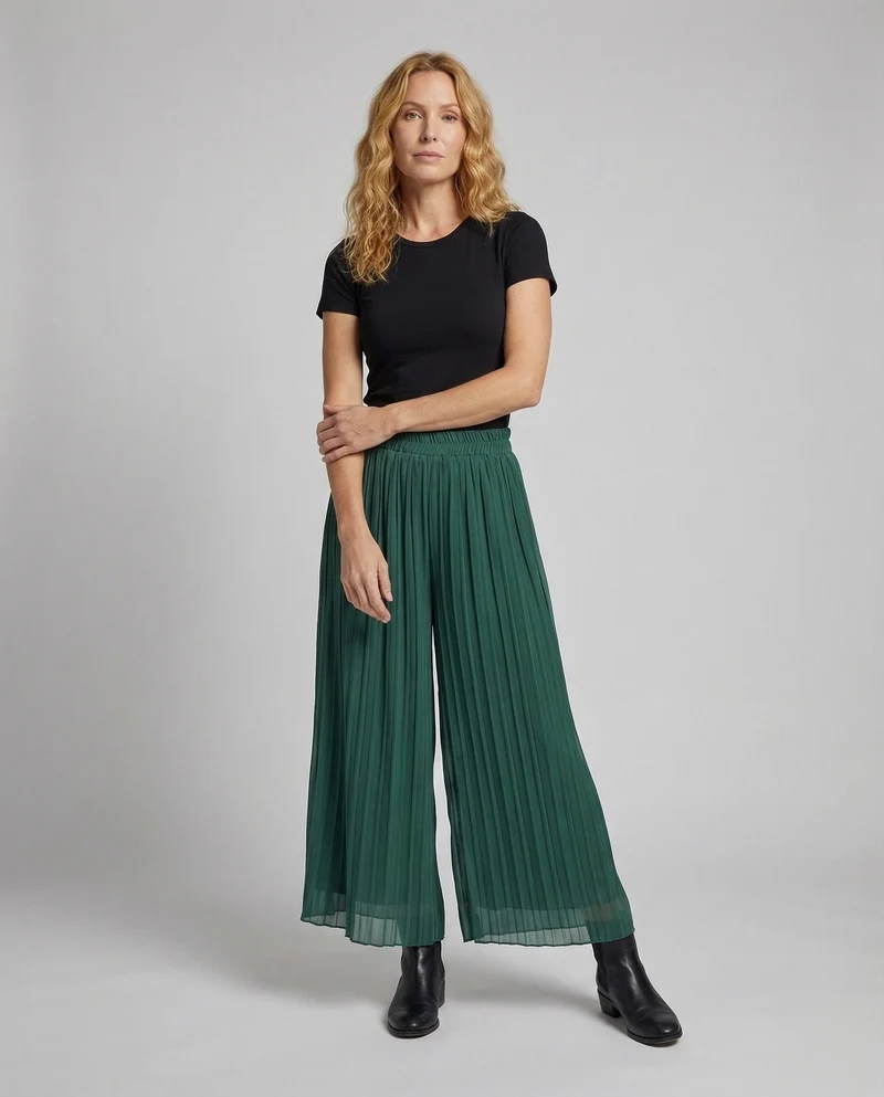 Damen Weite Hose Plissee