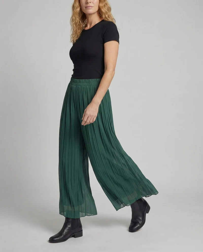 Damen Weite Hose Plissee