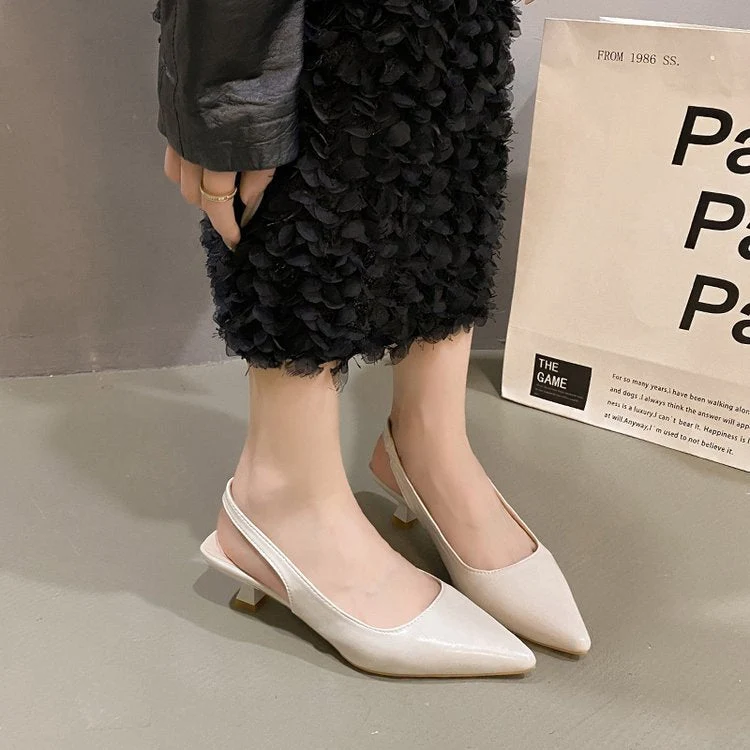 Damen Slingback-Pumps mit spitzer Zehenpartie und modischem Blockabsatz Nord Taschen