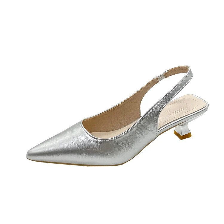 Damen Slingback-Pumps mit spitzer Zehenpartie und modischem Blockabsatz Nord Taschen