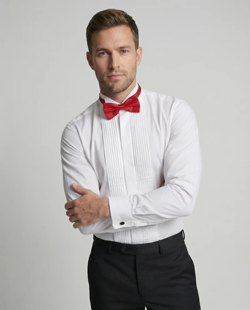 Herren elegantes Smokinghemd mit Biesenfront Avellé