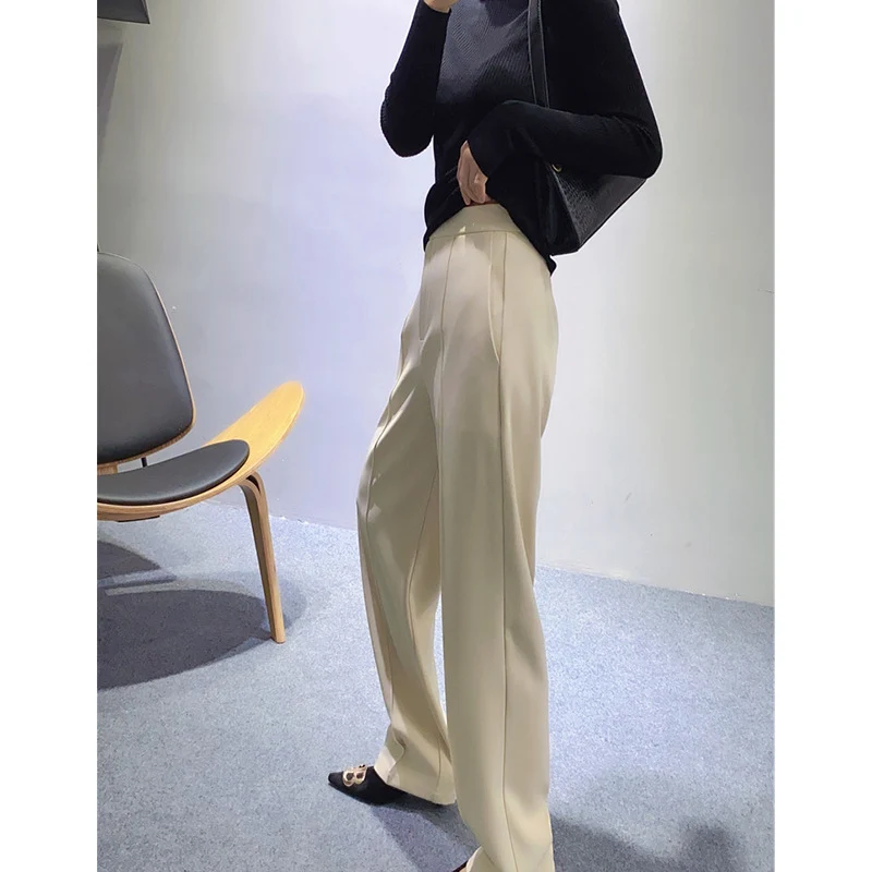 Damen Elegante und schicke Hochtaillierte Stoffhose Nord Taschen