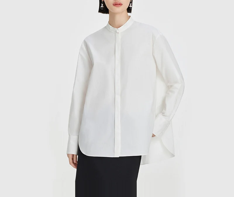 Damen Elegante und modische Oversized Bluse Nord Taschen