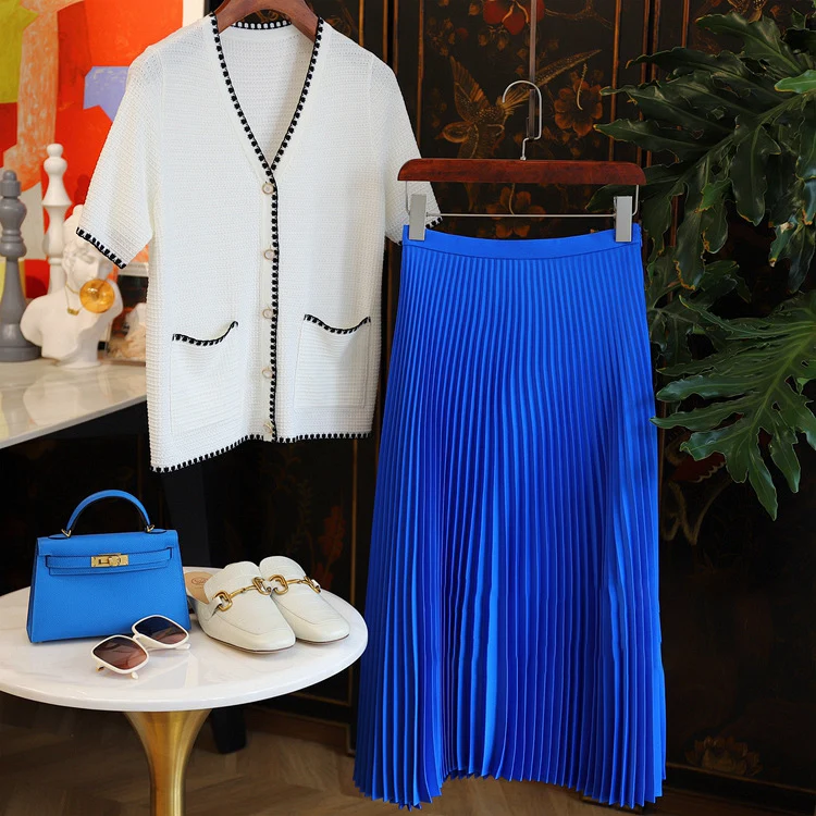 Damen Elegante und luftige Plissee-Rock Kombination Nord Taschen
