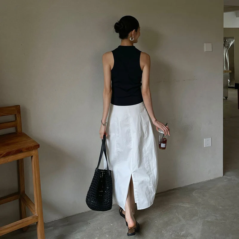 Damen Elegante und luftige Maxirock Nord Taschen