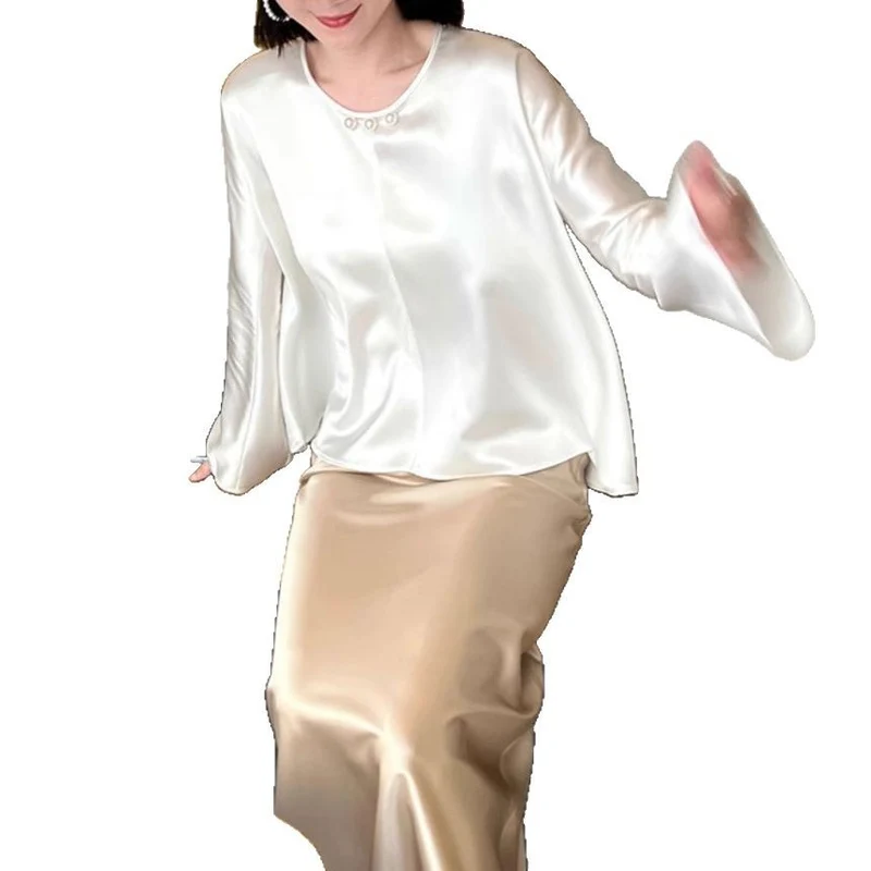 Damen Elegante und luftige Langarmbluse Nord Taschen