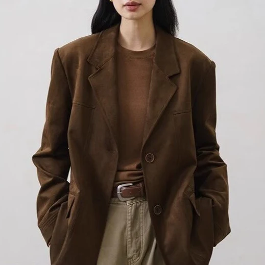 Damen Elegante und lässige Oversized Blazer Nord Taschen