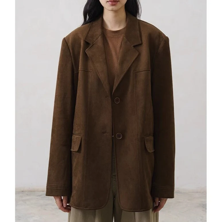 Damen Elegante und lässige Oversized Blazer Nord Taschen