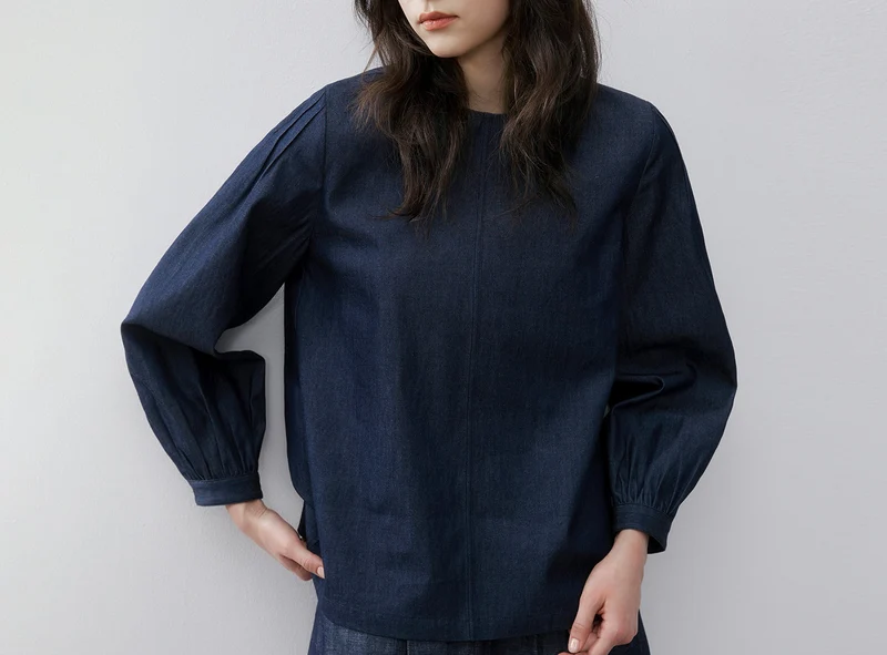 Damen Elegante und lässige Denimbluse Nord Taschen