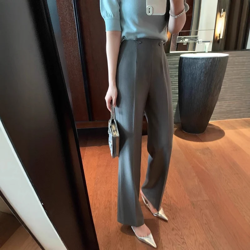 Damen Elegante und hoch taillierte Anzughose Nord Taschen